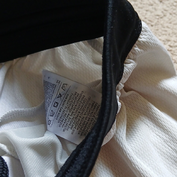 Adidas Men's Athletic Shorts in White with Black Trim - Picture 4 of 5